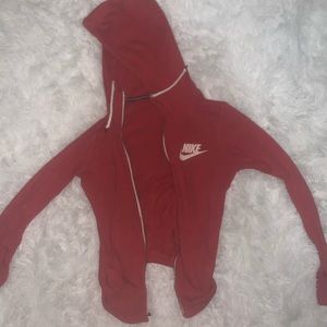 red NIKE hoodie